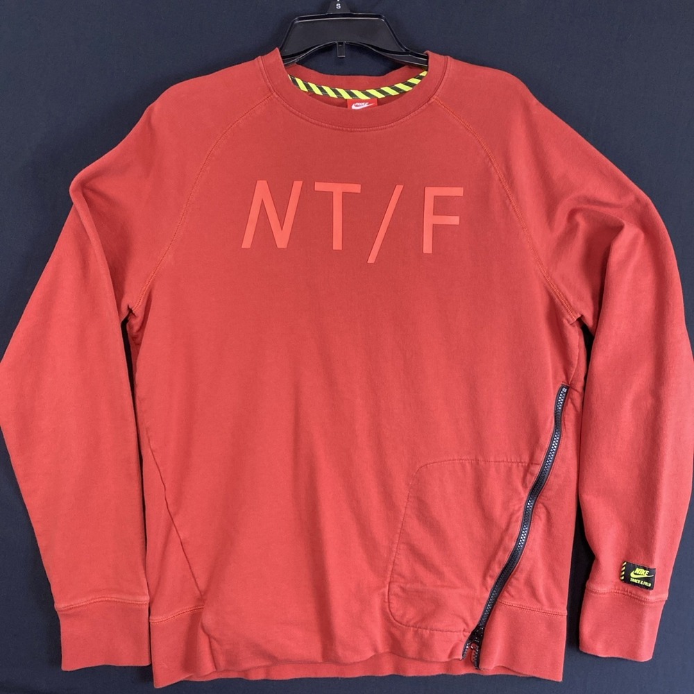 VTG Nike Track and Field NT/F Red Tag Sweatshirt Side Zip Red Longsleeve Large